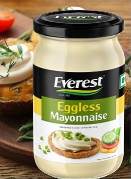 Creative eggless mayonnaise jar design showcasing taste and freshness | everest spice mayonnaise