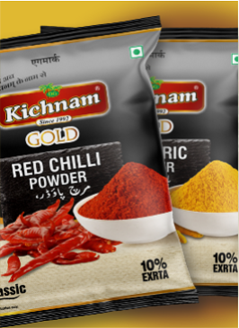 Creative spice packet design highlighting hot and spicy flavor | kichnam spices