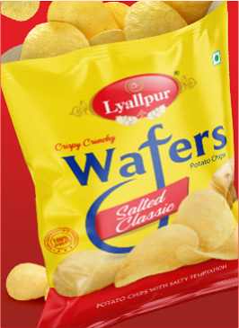 Creative potato chips packaging design showcasing crunchy taste | lyallpur snacks