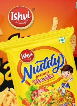 Creative noodle packet design showcasing flavor and freshness | ishvi foods