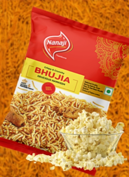 Creative namkeen packet design for your snack brand | nanaji namkeen