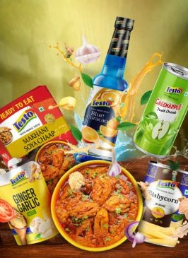Testo garlic paste, fruit drinks, sauces and syrups food products