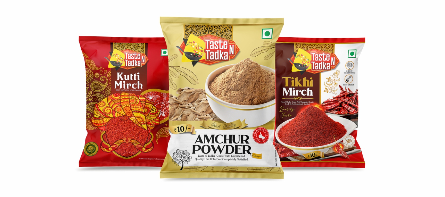 spices pouch packaging design